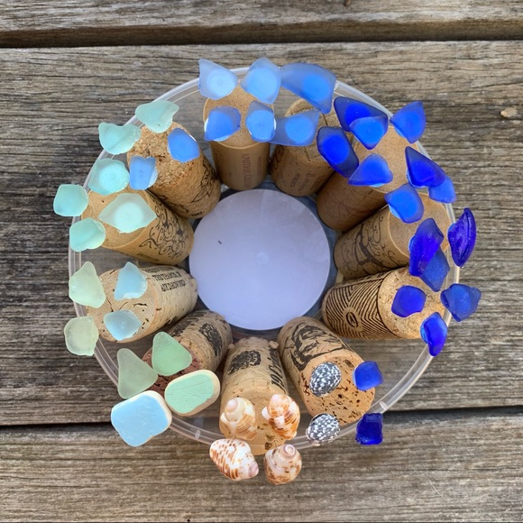 *SOLD*Sea foam sea tumbled tile stud earrings - Picture 4 of 6